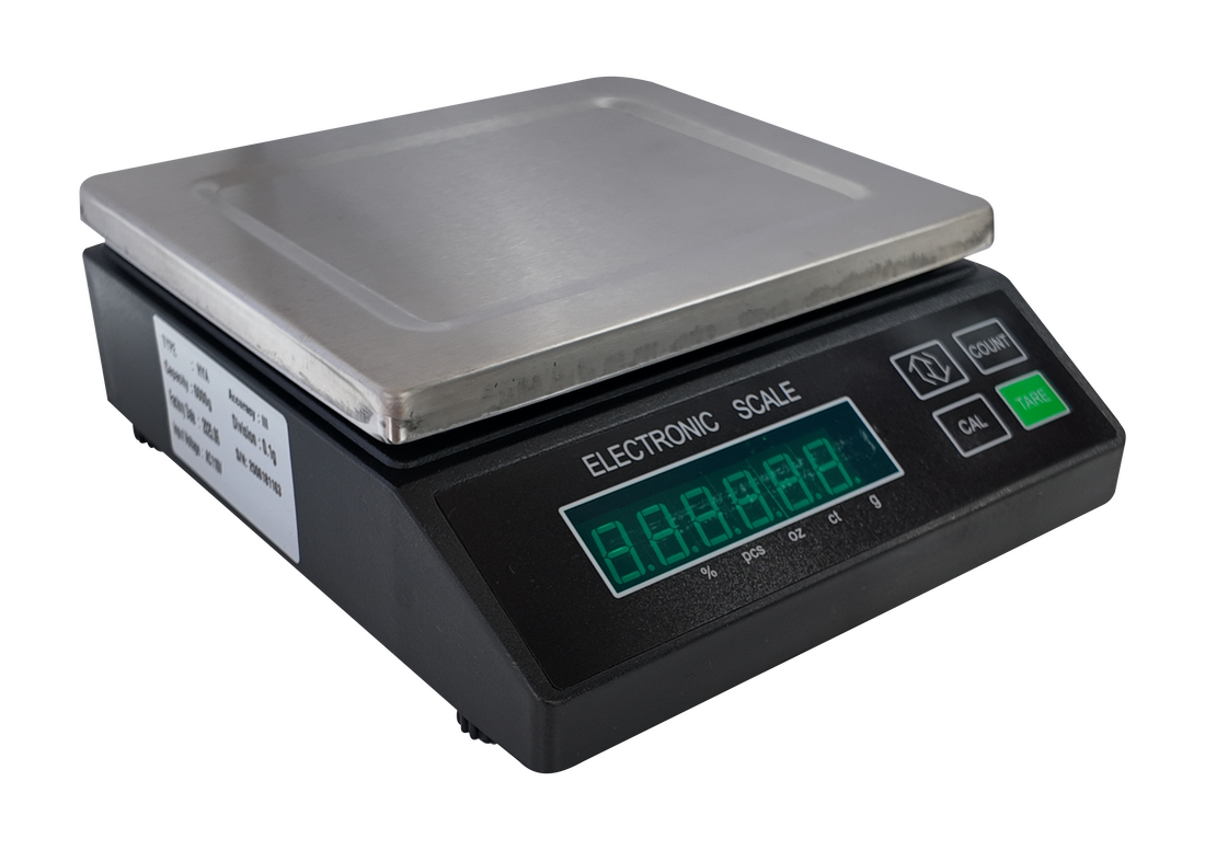 Gramera digital HYA 6kg vista frontal con pantalla LCD