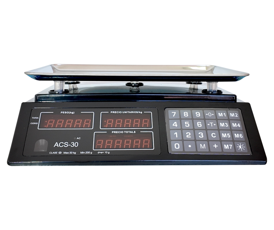 Báscula ACS-30 funcionando con sistema POS Eleventa