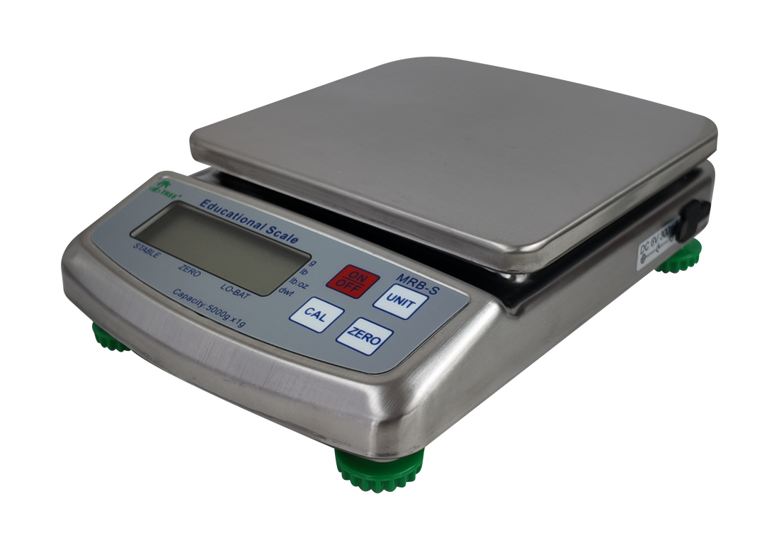 Gramera digital FR-EJ 5kg en acero inoxidable, vista lateral