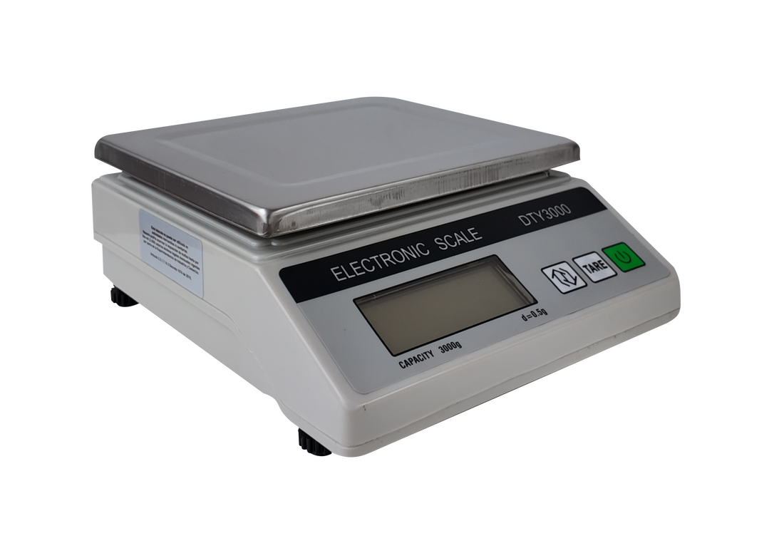 Gramera digital DTY 3kg vista frontal con pantalla LCD